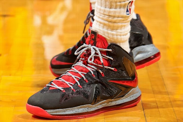 Closer Look at Nike LeBron X PS Elite BlackGreyRed PE