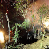 Per SacFire radio communications this was a transiant's shanty that was errected in the bushes adjacent to the freeway and caught fire. News_120107_VegitationFire_Hwy99at41stOver