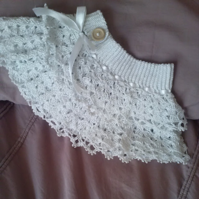 The Zen Crocheter: Crochet ruffled white lace baby girl ...