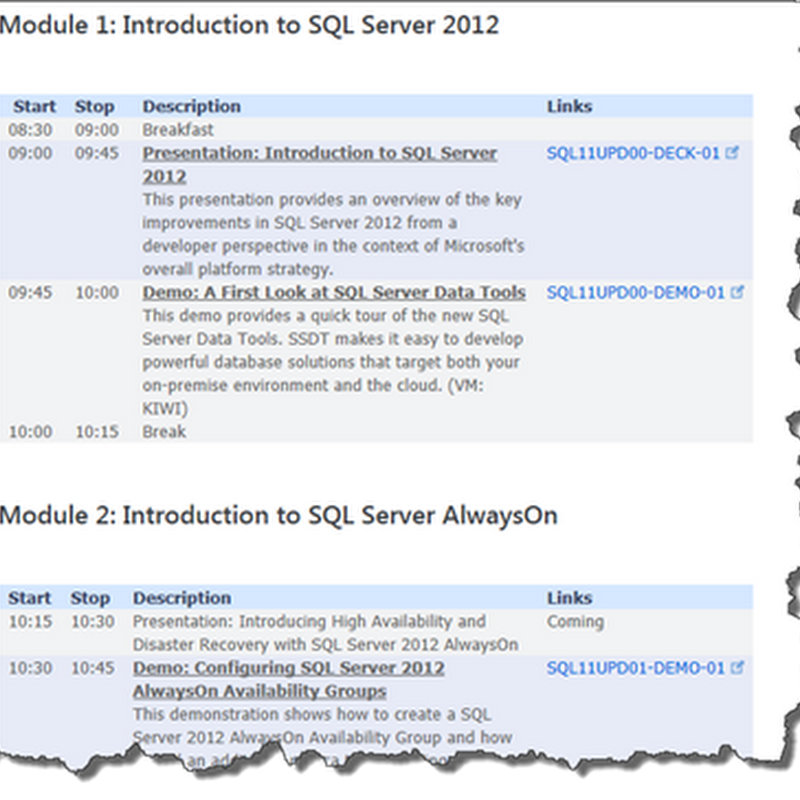 Thinking about presenting SQL Server 2012 to others? Then you have to check out the "SQL Server 2012 Update for Developers Training Workshop"