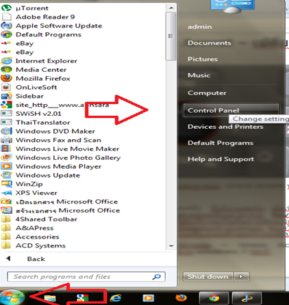 เปลียนภาษาไทยใน windows 7