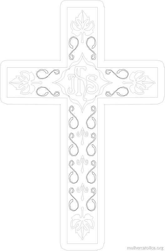 Exalta&ccedil;&atilde;o da Santa Cruz - Figura para colorir
