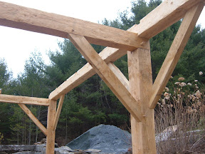 This frame features sideways English tying joints and scribed braces.