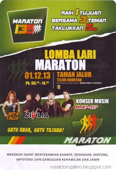 Lomba Lari Marathon dan Saksikan Konser Musik Zivilia di Kota Teluk Kuantan Kab.Kuansing Kuantan Singingi Riau