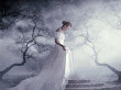 White Forg In Garden Girl