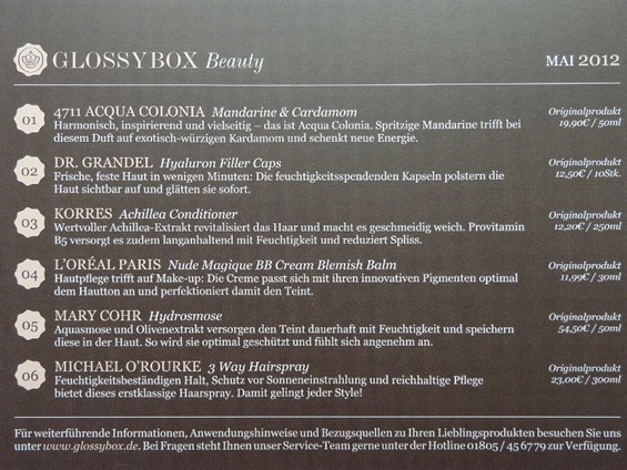 Glossybox Mai 2012c Glossybox Mai 2012c