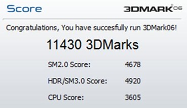 MSI CX61 0ND Benmark 3D Mark06