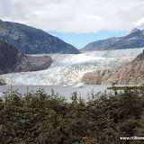 Mendenhall Glacier com sol - Juneau, Alaska, EUA