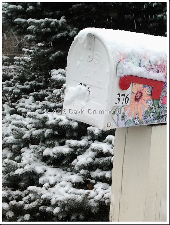 Picture of a snowy mailbox in central Pennsylvania