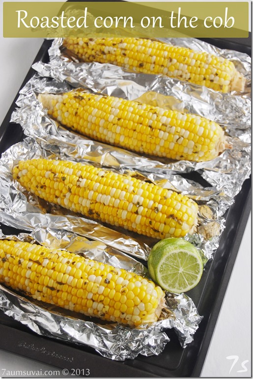 Roasted corn on the cob
