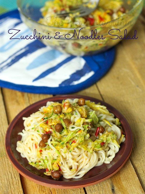 Zucchini & Noodles salad in a Sriracha sauce dressing