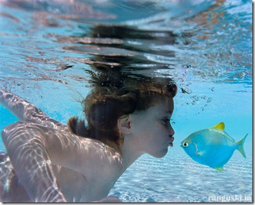 Girl Fish in water