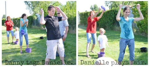 DIY Olympic Games Water Bucket Relay Adults collage