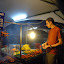 Picking out some meat-on-a-stick at the night market