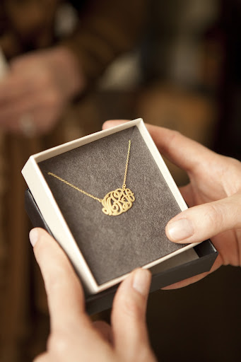 On our wedding day, Jamie gave me a new version of the Kacey K necklace I wear every day. It features my new monogram, MBH. On our wedding day, Jamie gave me a new version of the Kacey K necklace I wear every day. It features my new monogram, MBH.