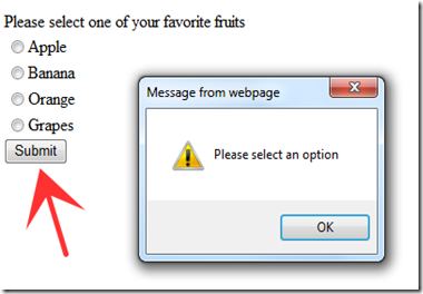 Validate Radio Button using JavaScript Validate Radio Button using JavaScript