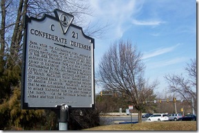 Confederate Defenses Marker C-21 Route 29 in the background