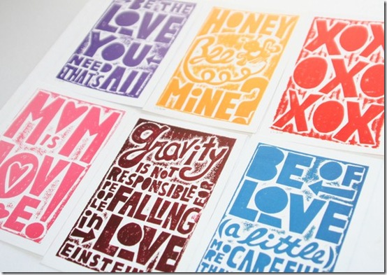 ValentinePostcards.rawartletterpress ValentinePostcards.rawartletterpress