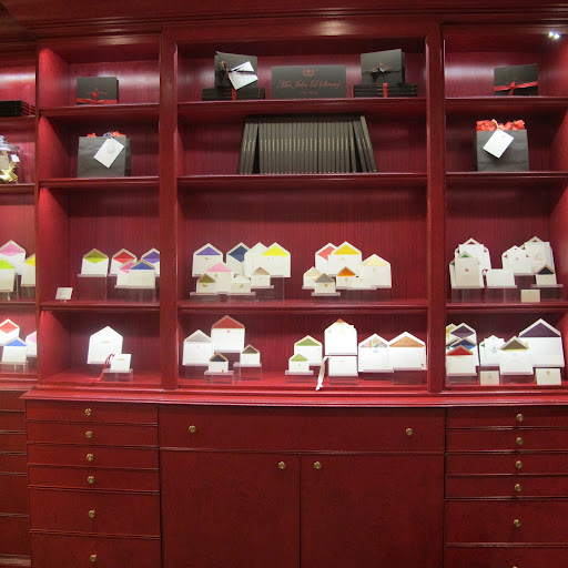 Upstairs we perused the most incredible displays of note cards and envelopes in Mrs. John L. Strong's famous color range.