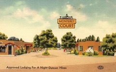 monterey court postcard approved lodging