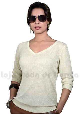 suéter de malha lurex moda de novela estilo brigitte - 01 suéter de malha lurex moda de novela estilo brigitte - 01