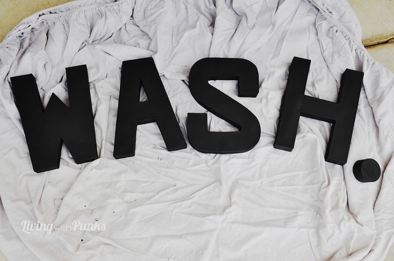 Faux metal letters
