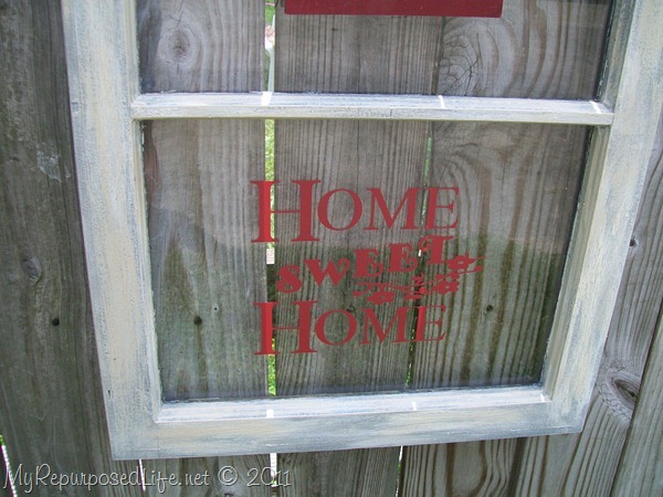 Home Sweet Home repurposed window