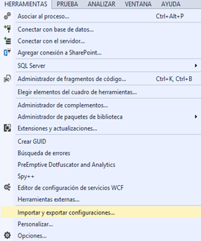 configuracion de visual studio