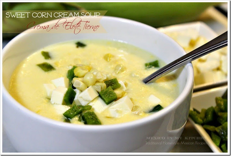 crema de elote2A sweet corn cream soup
