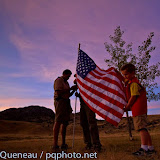 Cub Scout troop 4904 from Missoula prepares to erect the flag at the Lewis and Clark Caverns campground near Boulder.