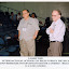 Foto tirada no dia 15 de janeiro de 2009, na qual Bassalo apresentou seu seminário na LISHEP 2009, na Universidade Estadual do Rio de Janeiro. Da esquerda para a direita: Alberto Santoro e Bassalo.