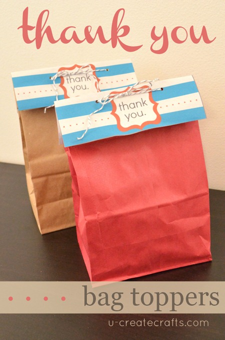 Thank You Bag Toppers