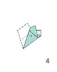 Fold top left corner down. Fold top left corner down.