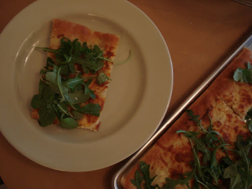 Done with baby arugula on top