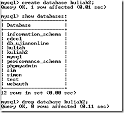 menghapus database