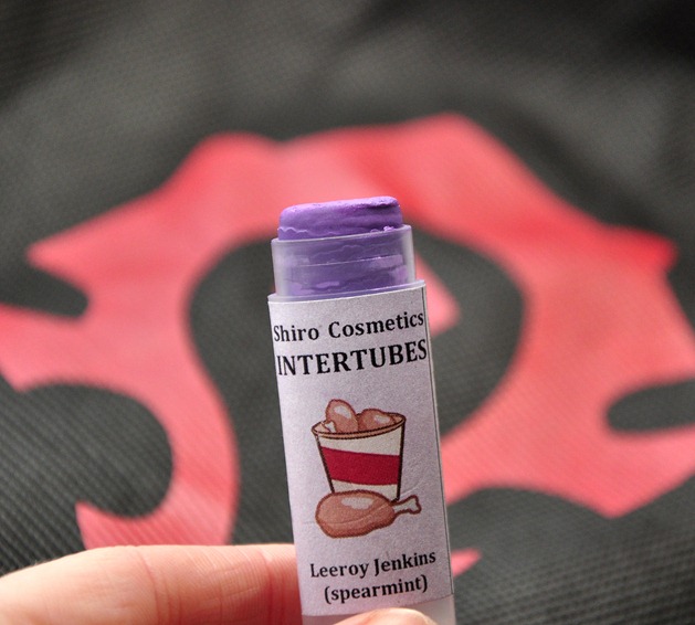 Shiro Cosmetics intertube leeroy jenkins lipbalm lipstick lipstain purple lilac beauty makeup indie warcraft geekery 2