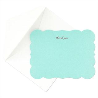 The Martha Stewart Aqua Die thank-you cards from Crane & Co. has the signature Martha Stewart color. I also love the elegant edges around the card.