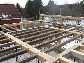 The floor joists of the house were incorporated into the frame.