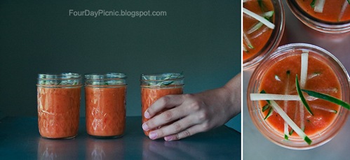 Lunchbox Gazpacho in a Mason Jar