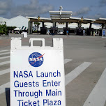 NASA launch guests enter through main ticket plaza - including myself in Cape Canaveral, United States 