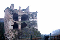 Ruined turret, 1/3rd of the tower collapsed and you can see straight into the interior