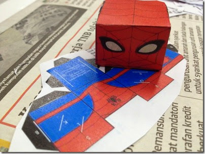 Spiderman figurine from paper