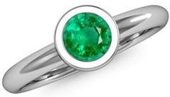 Round Emerald Stackable Ring