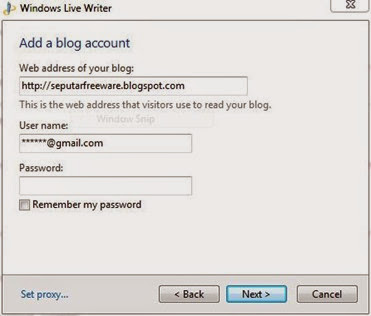 Windows Live Writer Login