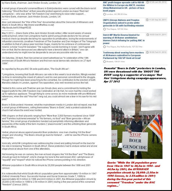 afrikaner exiles cursed threatened with SHOOT BOER song April 27 2012 afrikaner exiles cursed threatened with SHOOT BOER song April 27 2012