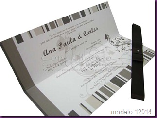 Convite Aspen com fita gorgur&atilde;o, fita gorgur&atilde;o, la&ccedil;o chanel, Convite de Casamento artesanal, convite marrom e branco