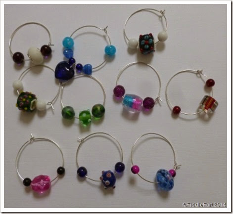 glass wine charms