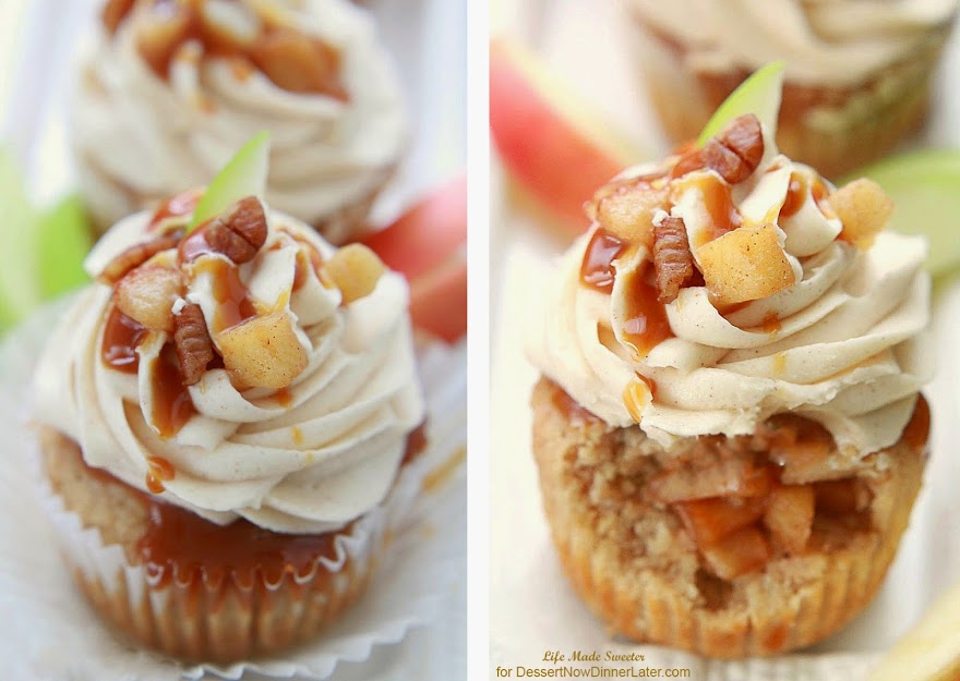 Apple Pie Cupcakes with Salted Caramel Frosting Collage 2.jpg