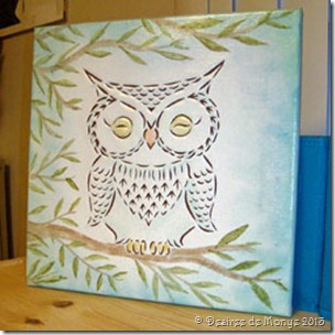cut canvas owl