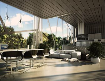 contoh rendering dengan V-Ray for SketchUp